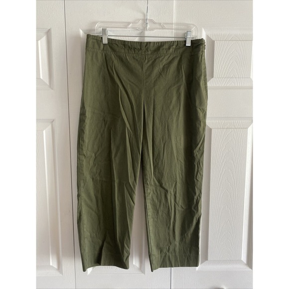 Talbots Pants - Talbots Heritage Crop Pants Womens Size 10 Green Side Zip Stretch Cotton Chino